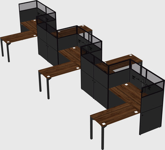 L-shape cubicles