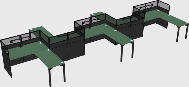 L-shape cubicles