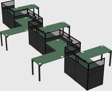 L-shape cubicles