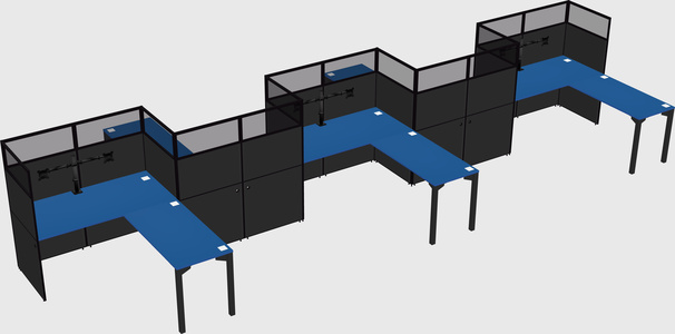 L-shape cubicles