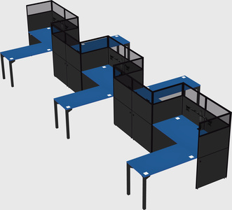 L-shape cubicles