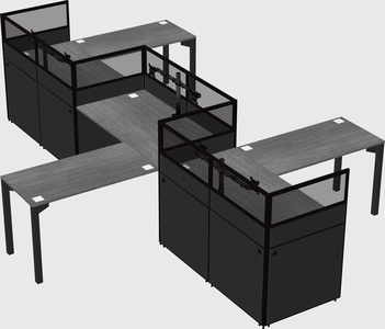 L-shape cubicles