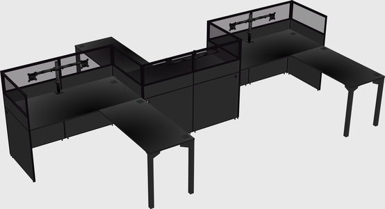 L-shape cubicles