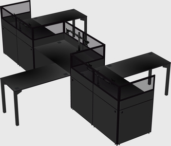 L-shape cubicles