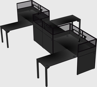 L-shape cubicles