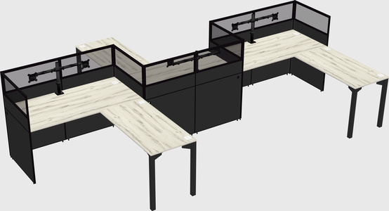 L-shape cubicles