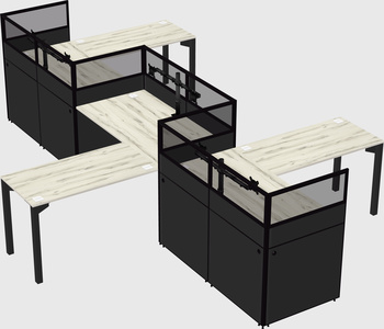 L-shape cubicles