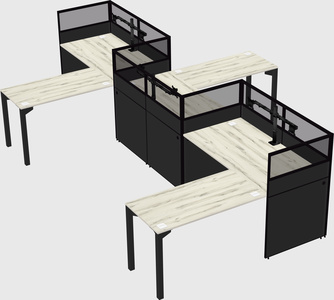L-shape cubicles