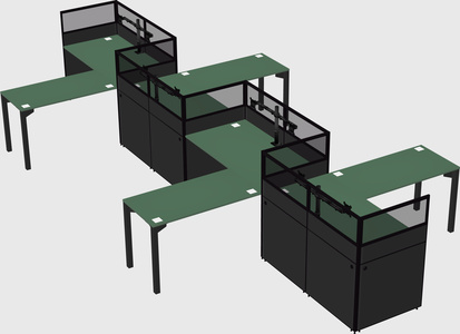 L-shape cubicles