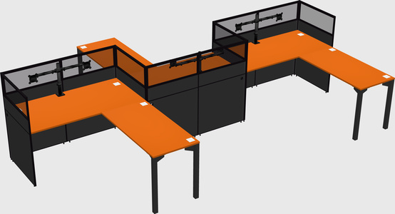 L-shape cubicles