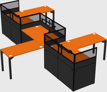 L-shape cubicles