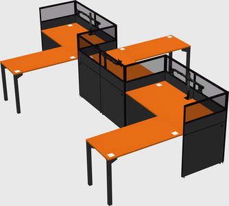 L-shape cubicles