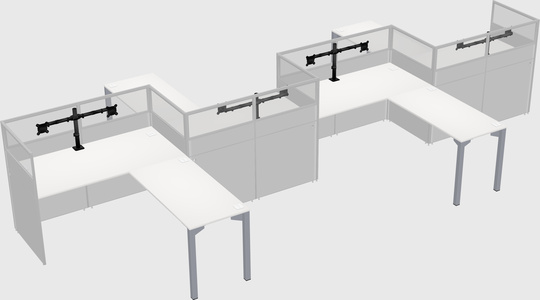 L-shape cubicles