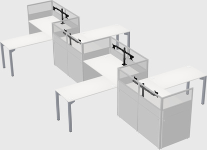 L-shape cubicles