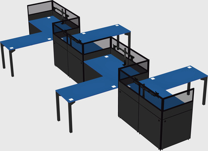 L-shape cubicles