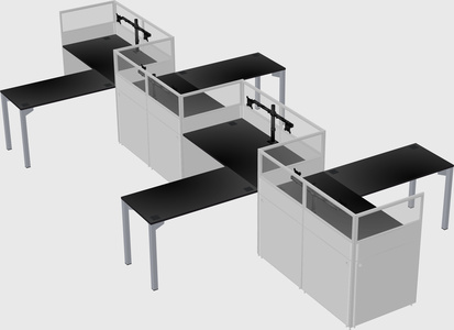 L-shape cubicles