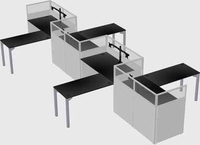 L-shape cubicles