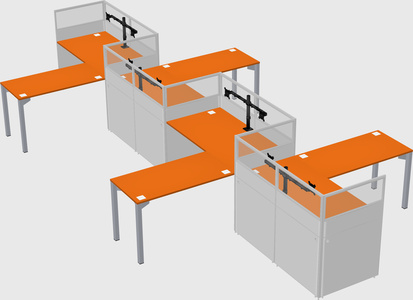 L-shape cubicles