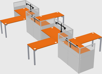 L-shape cubicles