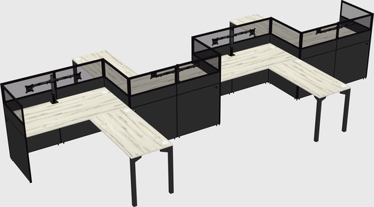 L-shape cubicles