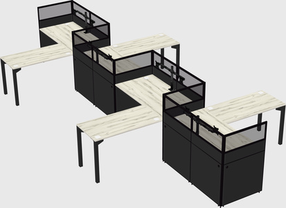 L-shape cubicles