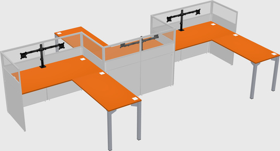 L-shape cubicles