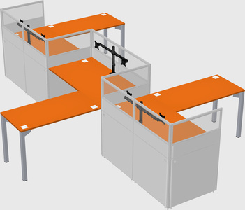 L-shape cubicles