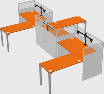 L-shape cubicles
