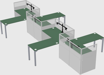 L-shape cubicles