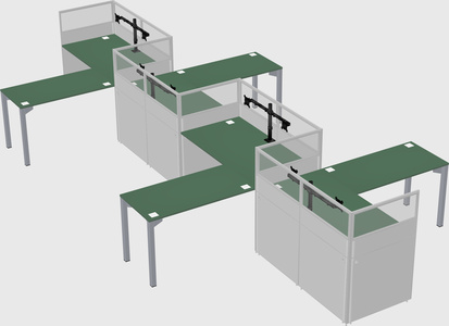 L-shape cubicles