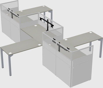 L-shape cubicles