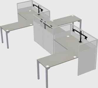 L-shape cubicles