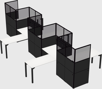 L-shape cubicles