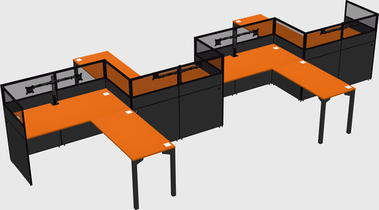 L-shape cubicles