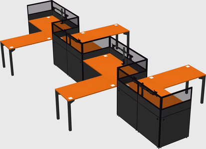 L-shape cubicles