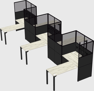 L-shape cubicles
