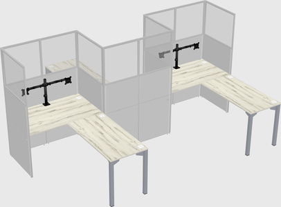 L-shape cubicles