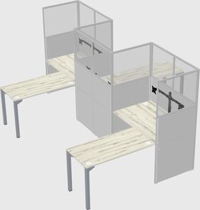 L-shape cubicles