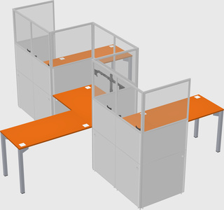 L-shape cubicles