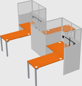 L-shape cubicles