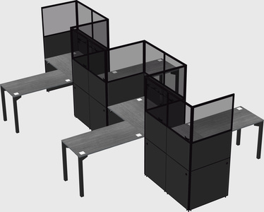 L-shape cubicles