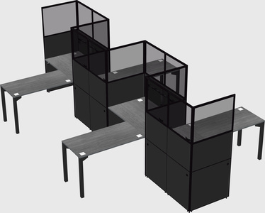 L-shape cubicles