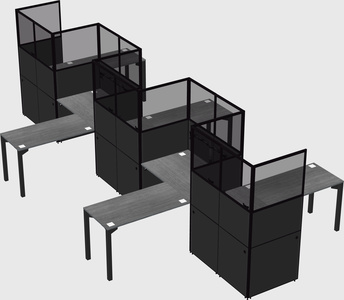 L-shape cubicles