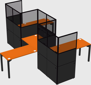 L-shape cubicles