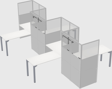 L-shape cubicles