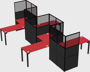 L-shape cubicles