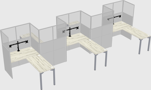 L-shape cubicles