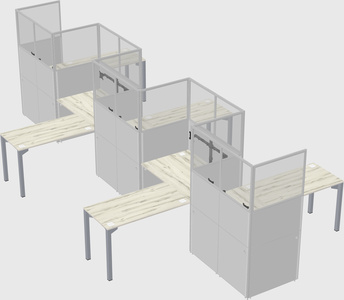 L-shape cubicles