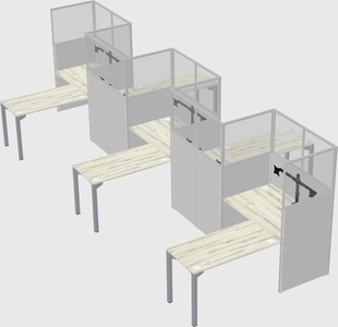 L-shape cubicles
