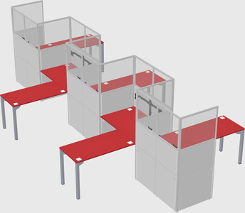 L-shape cubicles